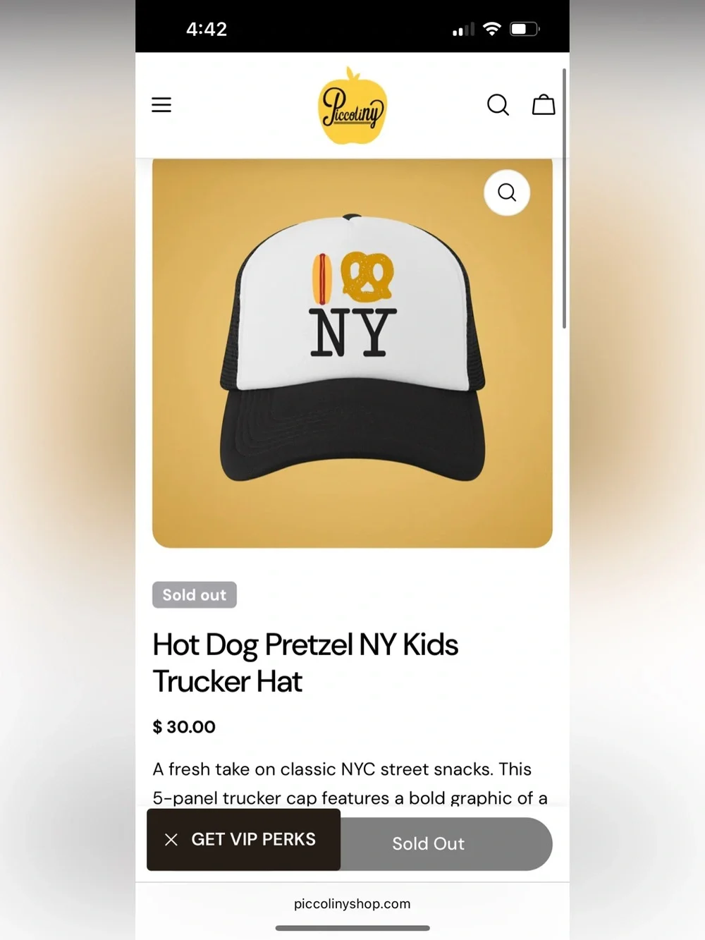 Kids Trucker Hat - Hot Dog & Pretzel NY Design